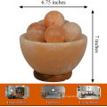 Natural Himalayan Salt Ball Bowl Lamp Authentic Crystal Stone , Premium Quality Wood Base with Dimmer Switch oils diffuser